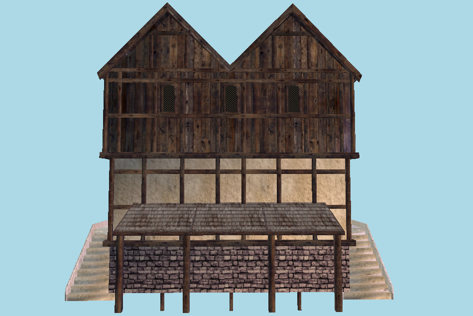 Modular Medieval House 3d model